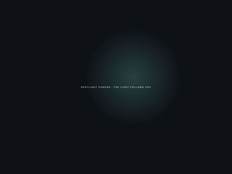 Spotlight Cursor motion piece, live, static preview